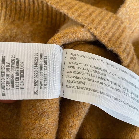 Abercrombie & Fitch Sweater Dress Long Sleeve Tight Knit Collared Short: L - Picture 8 of 10